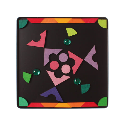Magnet Puzzle Triangle, Square, Circle with Sparkling Parts - www.toybox.ae