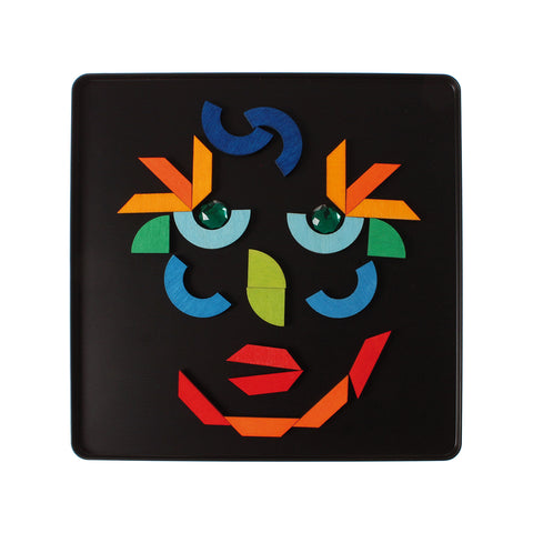 Magnet Puzzle Triangle, Square, Circle with Sparkling Parts - www.toybox.ae