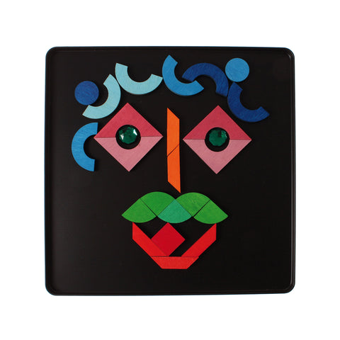 Magnet Puzzle Triangle, Square, Circle with Sparkling Parts - www.toybox.ae