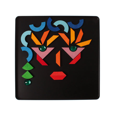 Magnet Puzzle Triangle, Square, Circle with Sparkling Parts - www.toybox.ae