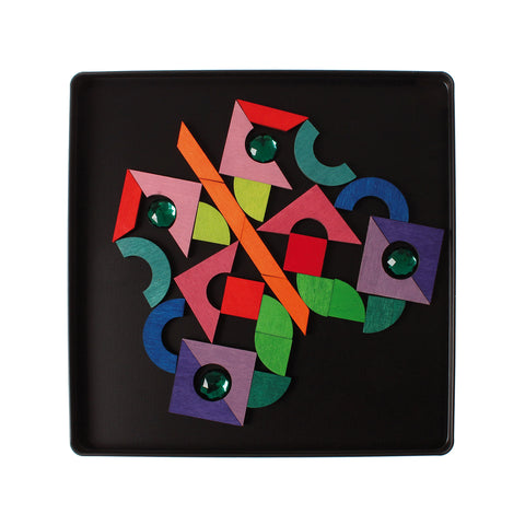 Magnet Puzzle Triangle, Square, Circle with Sparkling Parts - www.toybox.ae