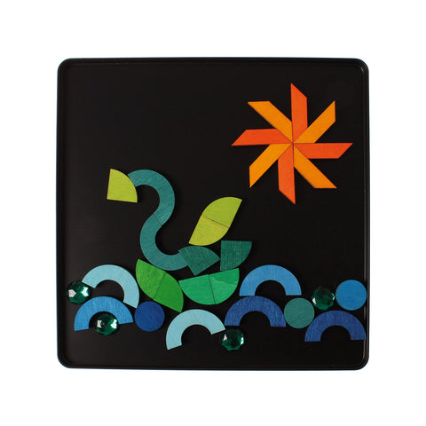 Magnet Puzzle Triangle, Square, Circle with Sparkling Parts - www.toybox.ae