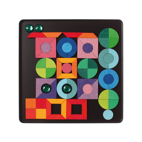 Magnet Puzzle Triangle, Square, Circle with Sparkling Parts - www.toybox.ae