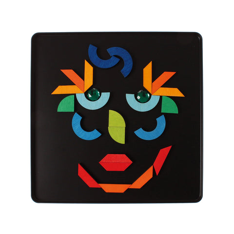 Magnet Puzzle Triangle, Square, Circle with Sparkling Parts - www.toybox.ae