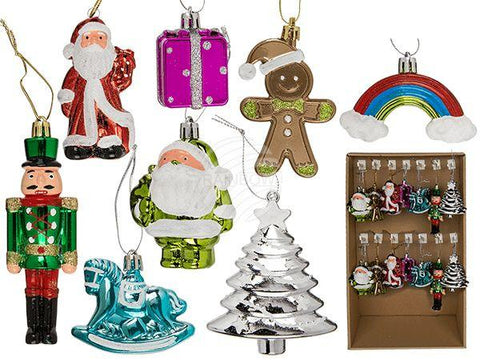 PLASTIC CHRISTMAS TREE ORNAMENTS, CHRISTMAS, APPROX. 11.5 CM - www.toybox.ae