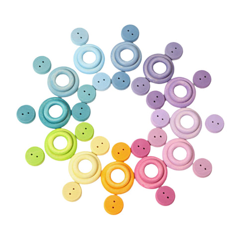 Grimm's Building Rings Pastel - www.toybox.ae