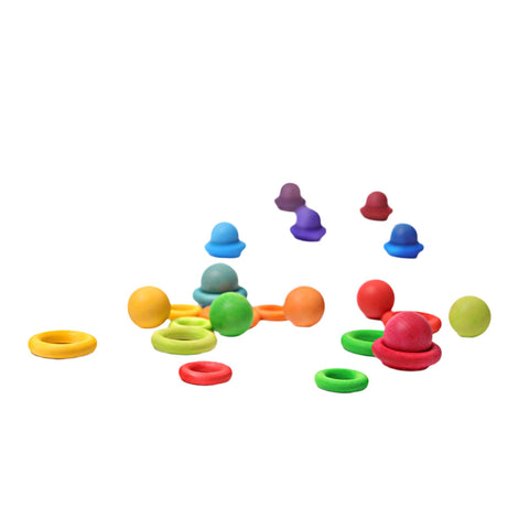 Grimm's Building Rings Rainbow - www.toybox.ae