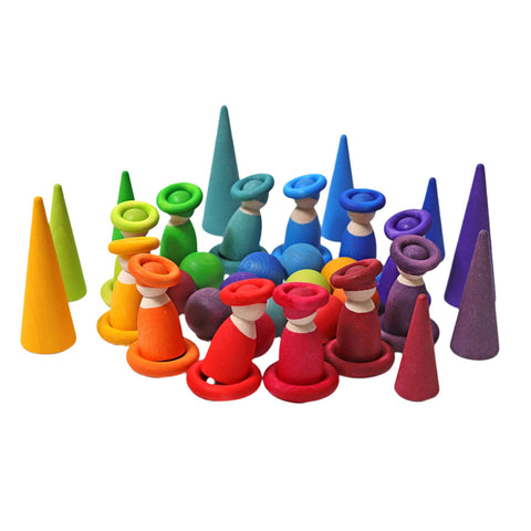 Grimm's Building Rings Rainbow - www.toybox.ae