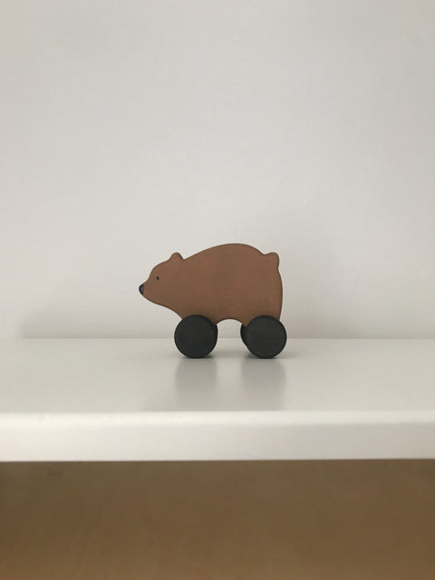 SABO Concept - Wooden Toy Rolling Bear (Brown)