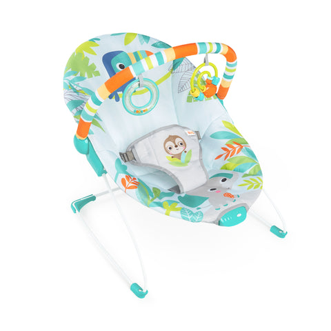 Bright Starts - Rainforest Vibes Vibrating Bouncer with Toy Bar