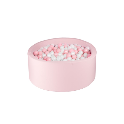Round Ball Pit 120x50 W200 Balls (Baby Pink, White) - www.toybox.ae