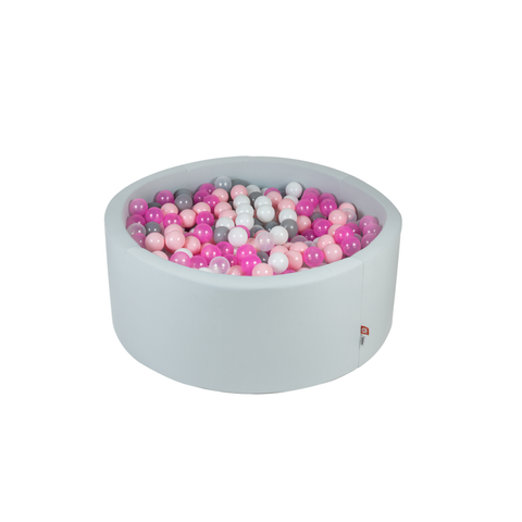 Round Ball Pit 120x50 W600 Balls (Baby Pink, Fuchsia, Grey, White) - www.toybox.ae