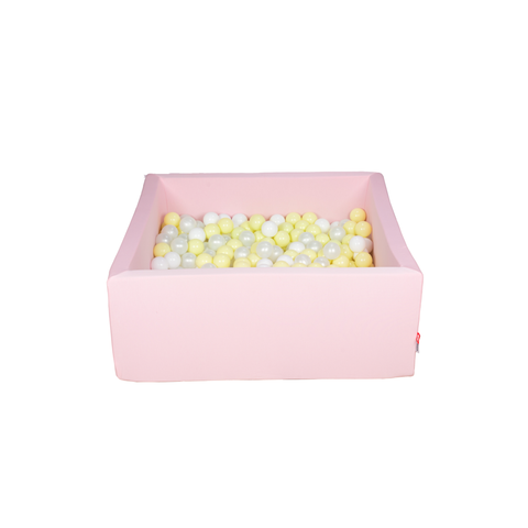 Square Ball Pit 120x120x50 W600 Balls (Lemon, Silver, White, Pearl) - www.toybox.ae