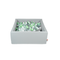 Square Ball Pit 120x120x50 W400 Balls (Lime, White, Grey) - www.toybox.ae