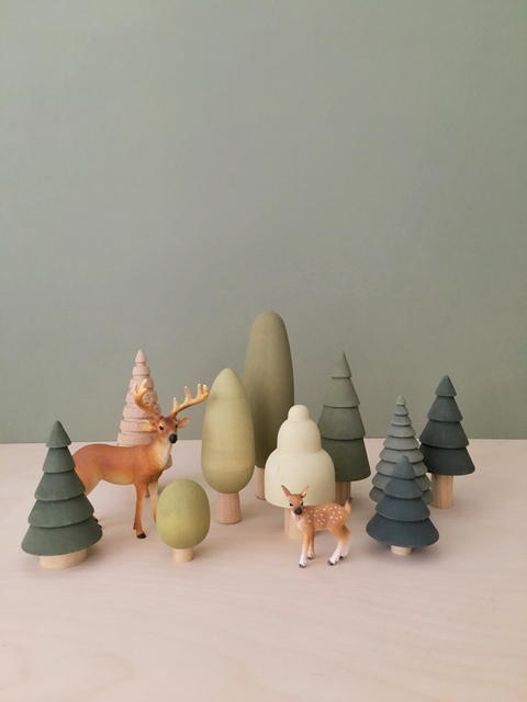 SABO Concept - Wooden Forest Green 10-pc Trees - www.toybox.ae
