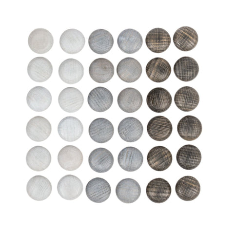 Grapat | Mandala Stones | 36 Wooden Pieces in Earthy Grey
