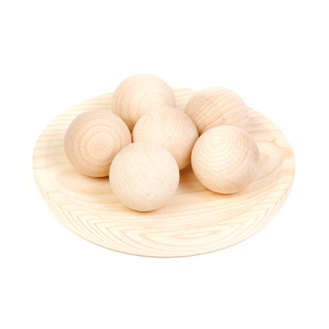Grapat Natural Wooden Balls – Set of 6 | Safe from Birth