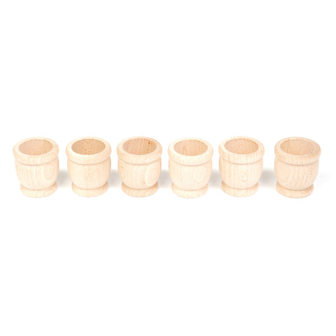 Grapat Natural Wooden Mates – Set of 6 Open-Ended Play Cups