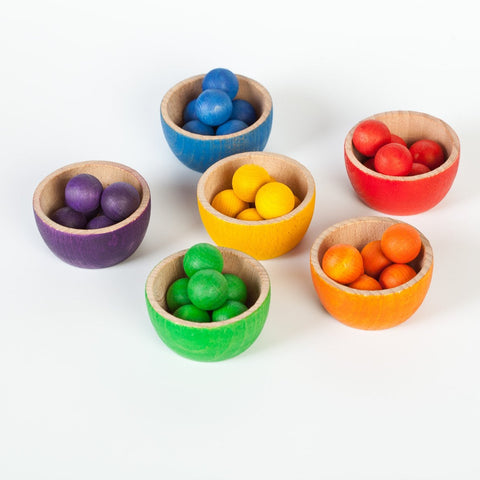 Grapat | Wooden Bowls and Marbles Set | For Kids 3+