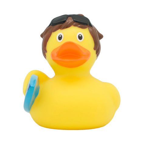 Lilalu-Bath Toy-Surfer Boy Duck - Yellow - www.toybox.ae