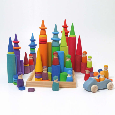 Large Building Rollers Rainbow - www.toybox.ae
