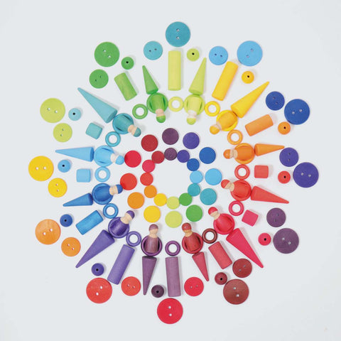 Wooden Rainbow Coins - www.toybox.ae