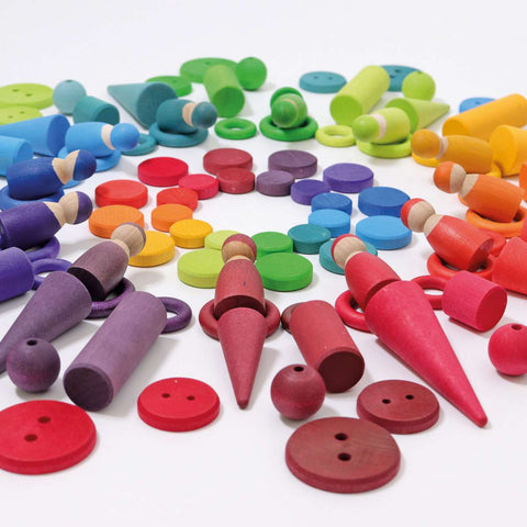 Wooden Rainbow Coins - www.toybox.ae