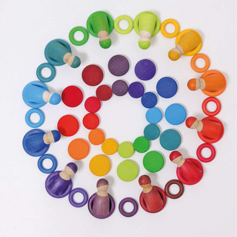 Wooden Rainbow Coins - www.toybox.ae