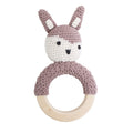 Sebra Crochet Rattle, Siggy On Ring, Midnight Plum - www.toybox.ae