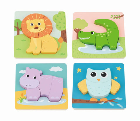 Lelin Chunky Animal puzzle 4pcs - www.toybox.ae