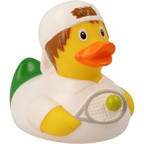Lilalu-Bath Toy-Tennis Player Duck - White - www.toybox.ae