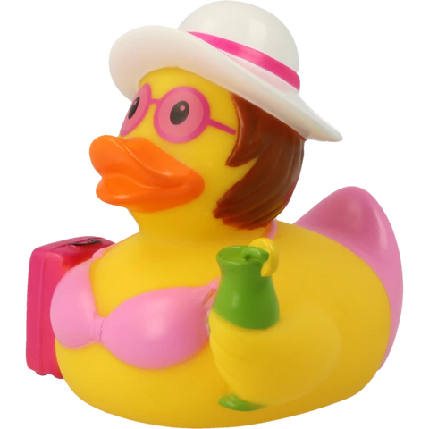Lilalu-Bath Toy-Holiday female Duck- Pink/Yellow - www.toybox.ae