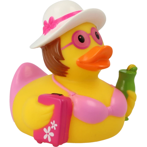 Lilalu-Bath Toy-Holiday female Duck- Pink/Yellow - www.toybox.ae