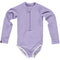 Lavender Ribbed Swimsuit - Long Sleeve - Size XL - www.toybox.ae