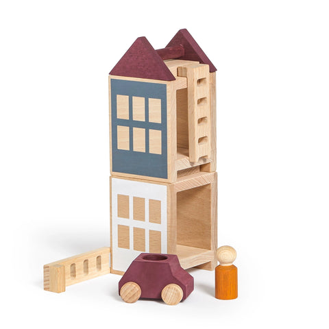 Lubu Town Autumnvale Mini Set | Kids Wooden Building Set 
