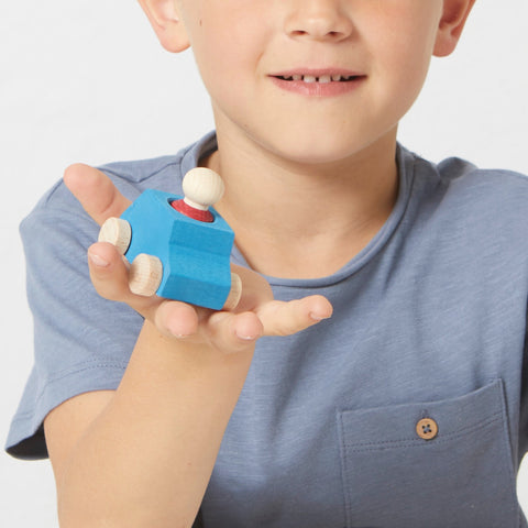 Sky wooden car with red figure - www.toybox.ae