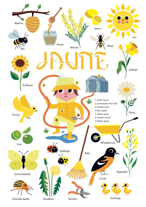 Mini Sticker Poster - Learning Colours - (Yellow) - www.toybox.ae