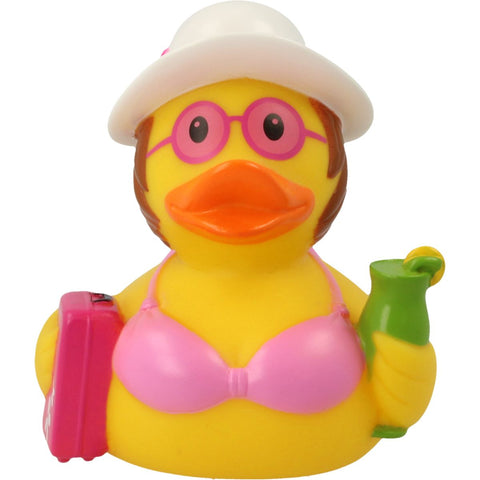 Lilalu-Bath Toy-Holiday female Duck- Pink/Yellow - www.toybox.ae