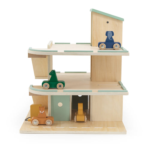 Wooden car park with accessories - www.toybox.ae
