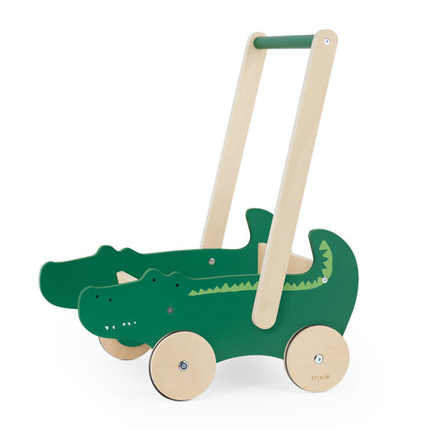 Wooden push along cart - Mr. Crocodile (NOT a walker) - www.toybox.ae