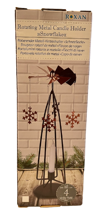Rotating Metal Candle Holder Snowflake - www.toybox.ae