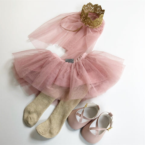 DOLL TULLE SKIRT W/VEIL- ROSE - www.toybox.ae