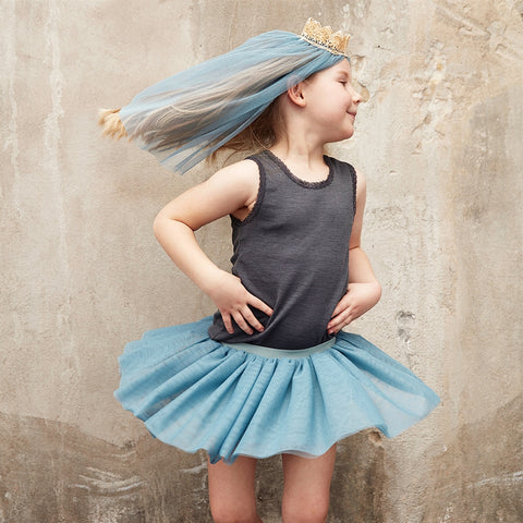 TULLE SKIRT W/VEIL - PETROL - www.toybox.ae