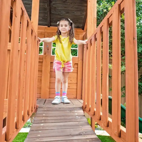 Kidkraft Boulder Bluff 2-in-1 Wooden Swing Set - www.toybox.ae