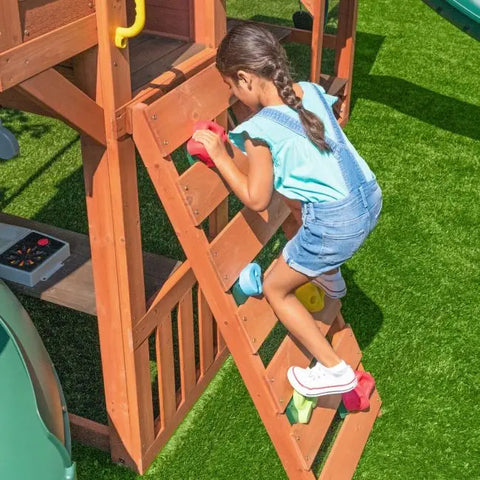 Kidkraft Boulder Bluff 2-in-1 Wooden Swing Set - www.toybox.ae
