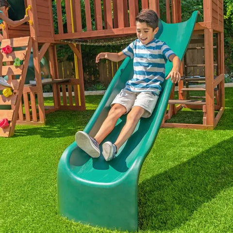 Kidkraft Boulder Bluff 2-in-1 Wooden Swing Set - www.toybox.ae