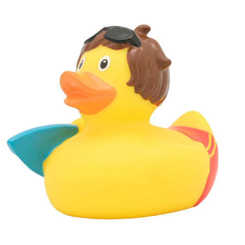 Lilalu-Bath Toy-Surfer Boy Duck - Yellow - www.toybox.ae