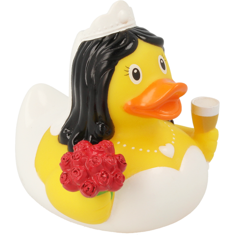 Lilalu-Bath Toy-Bride Duck - White - www.toybox.ae