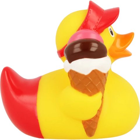 Lilalu-Bath Toy-Ice Cream Duck - Yellow - www.toybox.ae