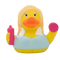 Lilalu-Bath Toy-Fitness Girl Duck- Blue/yellow - www.toybox.ae